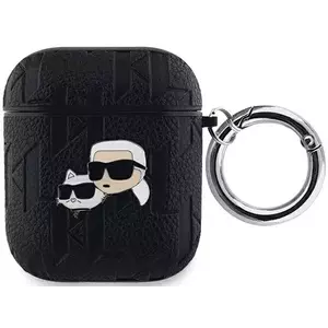 Tok Karl Lagerfeld KLA2PGKCPK AirPods 1/2 cover black Monogram Karl & Choupette Head (KLA2PGKCPK) kép