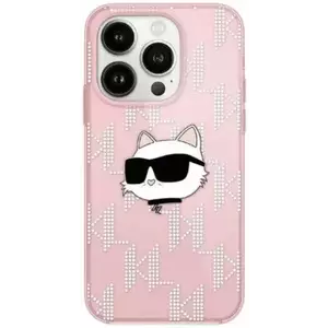 Tok Karl Lagerfeld KLHCP15SHKLPCHP iPhone 15 6.1" pink hardcase IML Choupette Head & Monogram (KLHCP15SHKLPCHP) kép