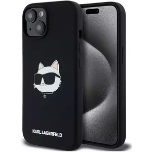 Tok Karl Lagerfeld KLHMP15SSCHPPLK iPhone 15 6.1" black hardcase Silicone Choupette Head MagSafe (KLHMP15SSCHPPLK) kép