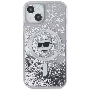 Tok Karl Lagerfeld KLHMP12MLGCHSGH iPhone 12 6.1" hardcase transparent Liquid Glitter Choupette Head Magsafe (KLHMP12MLGCHSGH) kép