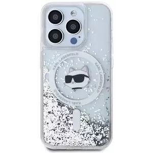 Tok Karl Lagerfeld KLHMP13LLGCHSGH iPhone 13 Pro 6.1" hardcase transparent Liquid Glitter Choupette Head Magsafe (KLHMP13LLGCHSGH) kép
