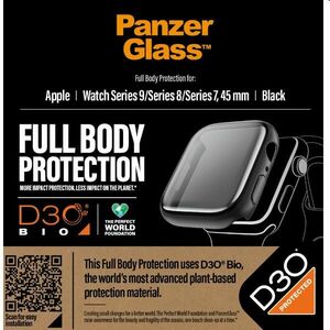 Full Body D3O PanzerGlass edzett üveg Apple Watch 9/8/7 45 mm számára, fekete kép