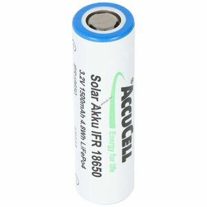 IFR 18650/AA Solar akku Lithium, 3.2V, 1500mAh, LiFePo4 kép