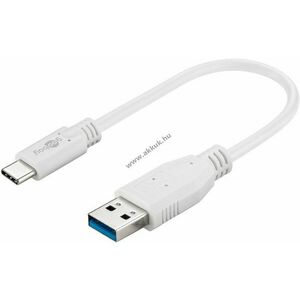 USB-C - USB A 3.0 kábel, fehér, 20cm - A készlet erejéig! kép