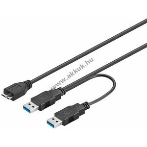 Goobay USB kábel 3.0 dual - A -> (micro USB) B csatl. + A -> A csatl. - 30cm kép