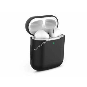 Szilikon védőtok Apple AirPods fülhallgatóhoz - fekete - A készlet erejéig! kép