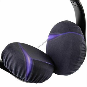 2 pár rugalmas szövetből készült fejhallgató fülvédő fekete/lila - A készlet erejéig! kép