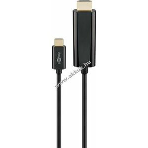 USB-CT- HDMI adapter kábel 4k 60Hz, 1.80m, fekete kép