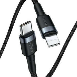Baseus Cafule adat és töltőkábel, USB-C / Lightning, 18W, 1m, Fek... kép