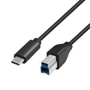 Logilink USB 3.2 Gen1 Type-C kábel, C/M-USB-B/M, fekete, 1 m kép