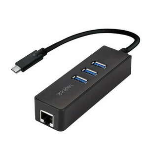 Logilink USB 3.2 Gen 1x1 USB-C 3-port hub, Gigabit Ethernet-csat... kép