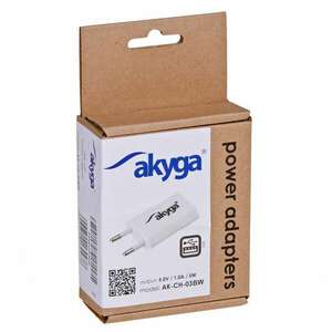 Akyga AK-CH-03WH 5V/1A/5W hálózati USB töltő kép