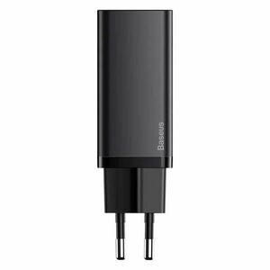 Baseus GaN2 Lite hálózati töltő, USB + Type-C, 65W, Fekete kép