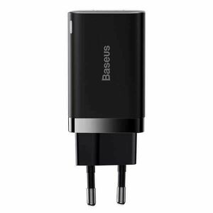 Baseus Super Si Pro gyorstöltő USB + USB-C 30W (fekete) kép