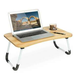Összecsukható laptopasztal, állvány telefon- és pohártartóval - kép