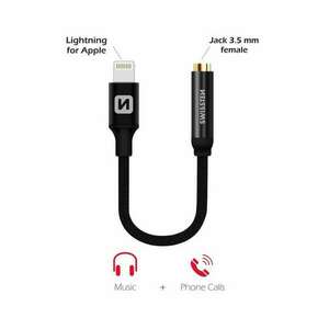 Swissten - audio adapter textil bevonattal, lightning to Jack (3, ... kép