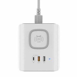 Wireless charger Budi QC3.0 2xUSB 5V 2.4A (White) kép