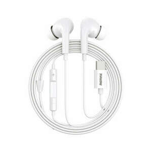 Earphones Remax RM-533a, USB-C, 1.2m (white) kép