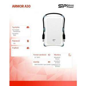 Silicon Power Armor A30 1TB USB3.0 külső HDD, fehér kép