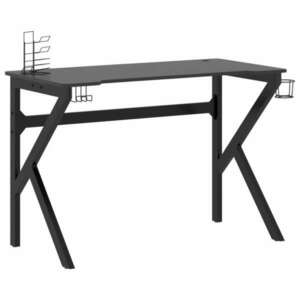 Fekete k-lábú gamer asztal 110 x 60 x 75 cm kép