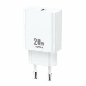 Wall charger Remax, RP-U5, USB-C, 20W (white) + Lightning cable kép