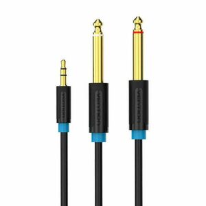 3.5mm TRS male és 2x 6.35mm male audiokábel 1m Vention BACBF (fekete) kép