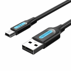USB 2.0 A to Mini-B cable Vention COMBD 0.5m Black PVC kép