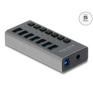 Delock 7 portos kapcsolós USB 3.0 HUB (63669) (delock63669) kép