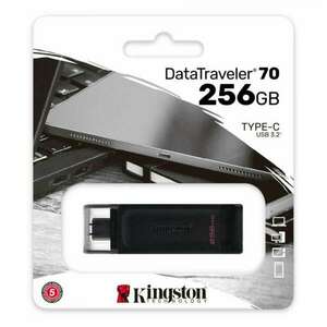 Kingston 256GB DataTraveler 70 USB-C 3.2 Gen 1 pendrive fekete kép