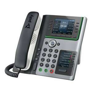 HP Poly Edge E450 VoIP Telefon + PoE - Fekete/Fehér (82M90AA) kép