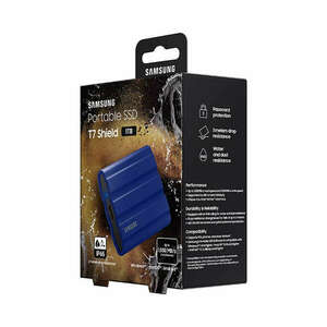 SAMSUNG 1000GB USB 3.2 (MU-PE1T0R/EU) kék T7 Shield külső SSD (MU... kép