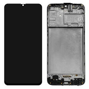 Samsung M215 / M307 Galaxy M21 / M30s fekete gyári LCD+érintőpanel kerettel, mikrofonnal kép