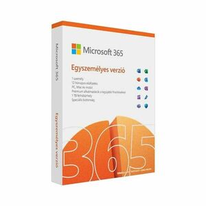 Microsoft 365 Egyszemélyes verzió, 1 év. Win/MAC FPP BOX Doboz P10 kép