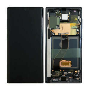 Samsung Galaxy Note 10 kompatibilis LCD modul kerettel fekete kép
