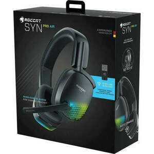 ROCCAT SYN PRO AIR WIRELESS GAMING HEADSET, FEKETE (ROC-14-150-02) kép