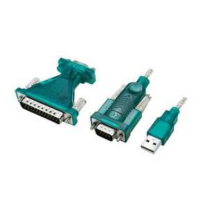 LogiLink USB 2.0 kábel, USB-A/M - DB9/M + DB25/M (RS232), Win 11, ... kép