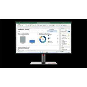 Lenovo monitor thinkvision p27q-30; 27" qhd 2560x1440 ips, 16: 9, 1000: 1, 350cd/m2, 4ms, vesa, hdmi, dp, dp-out 63A2GAT1EU kép