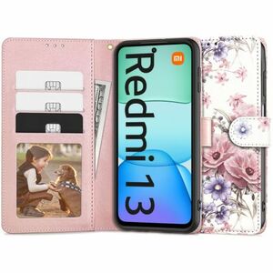 Tech-Protect Wallet könyv tok Xiaomi Redmi 13, blossom flower kép