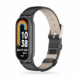 Tech-Protect Leatherfit szíj Xiaomi Smart Band 8 / 9, black kép