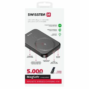 Swissten Powerbank 20 W 5000 mAh (MagSafe kompatibilis), PD, fekete kép