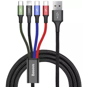 Kábel Baseus Fast USB Cable 4in1 2xUSB-C / Lightning / Micro 3, 5A 1, 2m - Black kép
