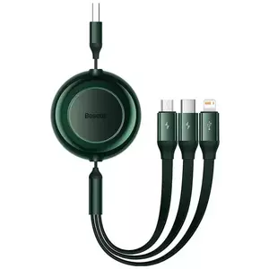 Kábel Baseus Bright Mirror 2, USB 3-in-1 cable for micro USB / USB-C / Lightning 3.5A 1.1m (Green) kép