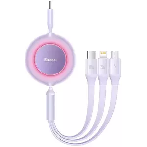 Kábel Baseus Bright Mirror 4, USB-C 3-in-1 cable for micro USB / USB-C / Lightning 100W / 3.5A 1.1m (Purple) kép