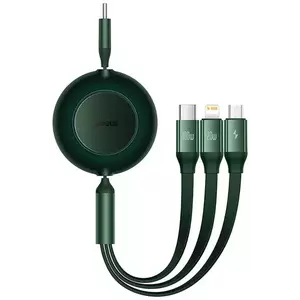 Kábel Baseus Bright Mirror 4, USB-C 3-in-1 cable for micro USB / USB-C / Lightning 100W / 3.5A 1.1m (Green) kép