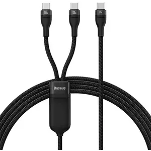 Kábel 2in1 USB cable Baseus Flash Series USB-C to USB-C 100W, 1.5m (black) (6932172622480) kép