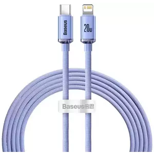 Kábel Baseus Crystal cable USB-C to Lightning, 20W, PD, 2m, violet (6932172602796) kép