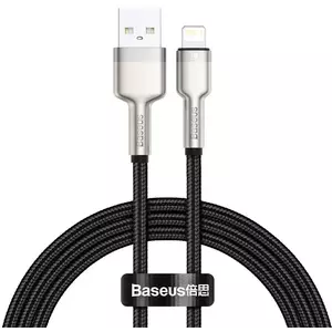 Kábel USB cable for Lightning Baseus Cafule, 2.4A, 1m, black (6953156202245) kép