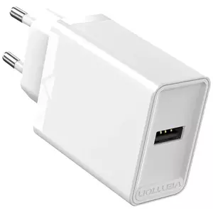 Töltő Wall charger EU USB-A Vention FAAW0-EU 12W, 2.4A, (white) kép