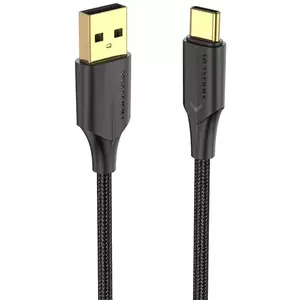 Kábel Charging Cable USB 2.0 to USB-C Vention CTFBF LED 3A 1m (black) kép