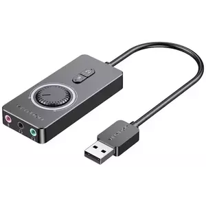 Adapter External USB 2.0 audio card Vention CDRBF 1m (black) kép